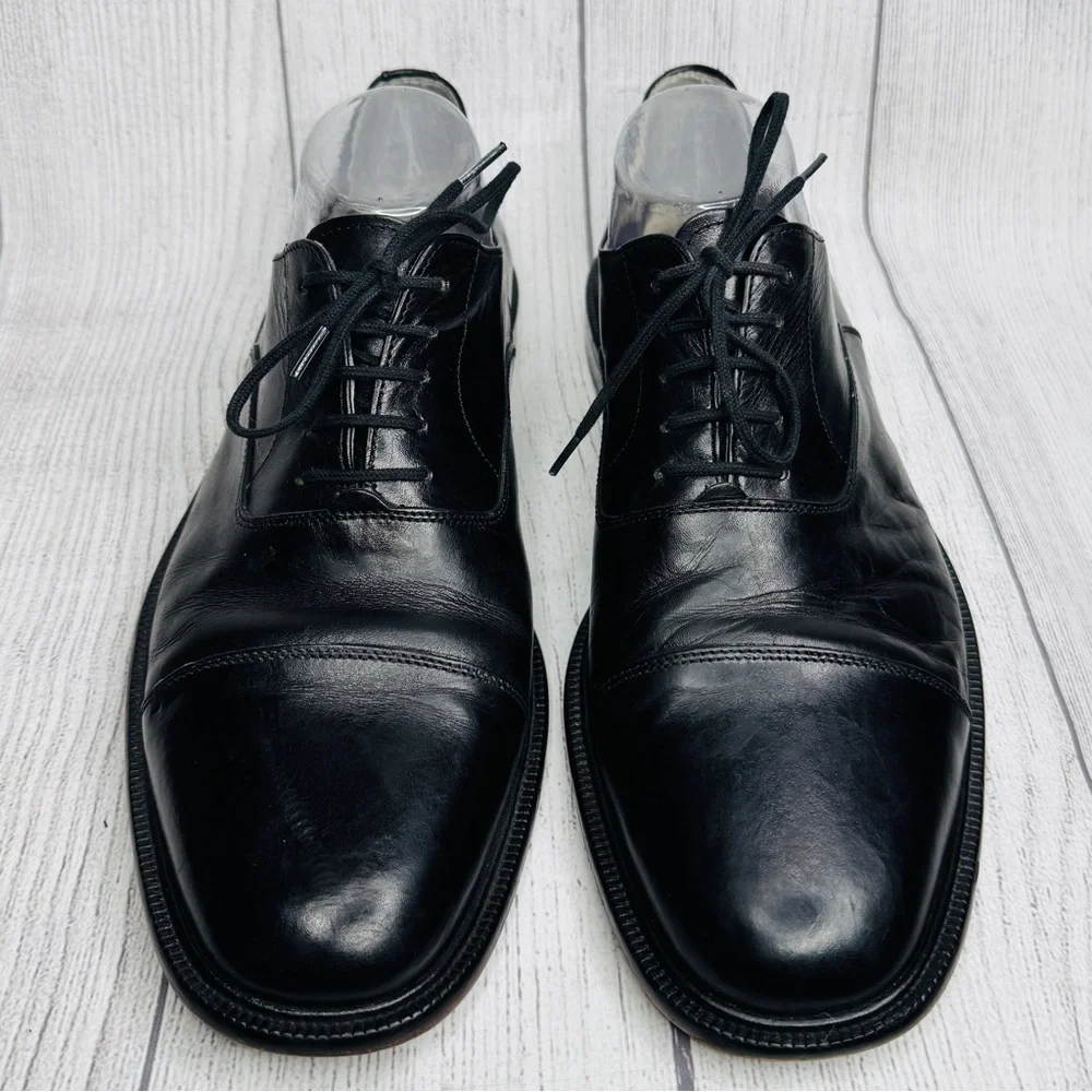 Sandro Moscoloni Men's Cap‎ Toe Dress Shoes Size 10 Leather Black